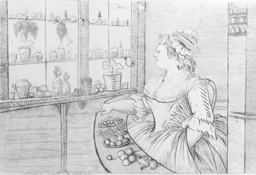 La señora Weltje en su tienda en Pall Mall, 1783
